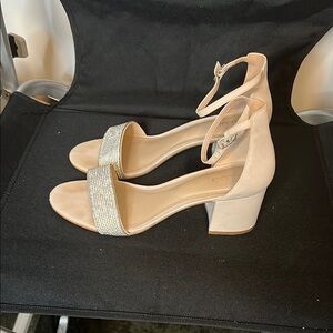 Aldo Cream Silver Heeled Sandals